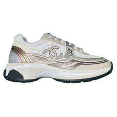 Chanel CC Runner Sneakers / Trainers White / Beige / Cream / Black / Gold