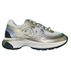 Chanel CC Runner Sneakers / Trainers Gold / Silver / Black / White