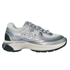 Chanel CC Runner Sneakers / Trainers Silver / White / Black