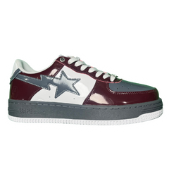 A Bathing Ape Bape Sta Sneakers / Trainers Wine Red / Gray / White