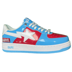 A Bathing Ape Bape Sta X Marvel Sneakers / Trainers Blue / Red / White