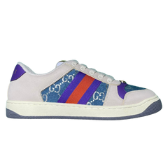 Gucci Screener Sneakers / Trainers Gray / White / Blue / Red / Purple
