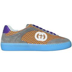 Gucci G75 Sneakers / Trainers Gray / Orange / Baby Blue / White / Purple
