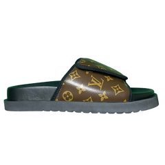 Louis Vuitton Maimi Slides / Slippers / Sandals Black / Brown / Gold
