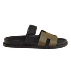 Hermes Chypre Slides / Sandals / Slippers Black / Brown