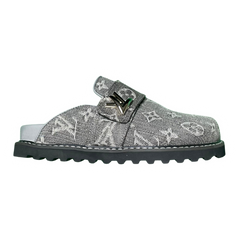 Louis Vuitton Cosy Comfort Slides / Sandals / Slippers Gray / Silver / Black