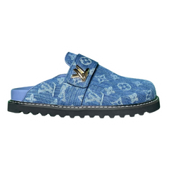 Louis Vuitton Cosy Comfort Slides / Sandals / Slippers Blue / Gold / Black