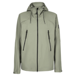 C.P. Company Pro-Tek Logo Plaque Hooded Jacket / Zip Hoodie Green