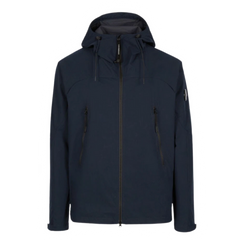 C.P. Company Pro-Tek Logo Plaque Hooded Jacket / Zip Hoodie Navy / Dark Blue