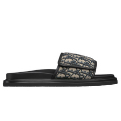 Christian Dior Oblique Slides / Sandals Black / Beige