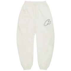 Corteiz Satin C Star Appliqué Joggers / Sweatpants Cream / Beige