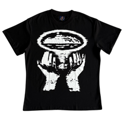 Corteiz Alcatraz Hand Print Shirt Black / White