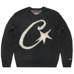 Corteiz C-Star Mohair Knit Sweater Black / White