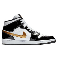 Nike Air Jordan 1 Mid Sneakers / Trainers Black / White / Gold
