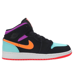 Nike Air Jordan 1 Mid Sneakers / Trainers Black / Orange / Purple / Baby Blue / White / Red