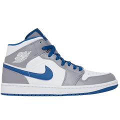 Nike Air Jordan 1 Mid Sneakers / Trainers White / Gray / Blue