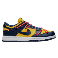 Off-White x Nike Dunk SB Low Sneakers / Trainers Yellow / Navy / Dark Blue / White / Red