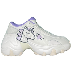 Puma Pulsar Wedge Sneakers / Trainers White / Beige / Cream / Purple