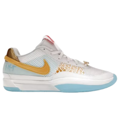 Nike Ja 1 Sneakers / Trainers White / Baby Blue / Gold