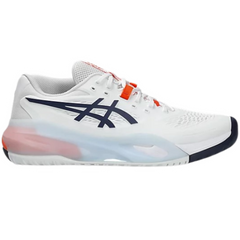 Asics GEL-RESOLUTION X Trainers / Sneakers White / Navy Blue / Baby Blue / Orange